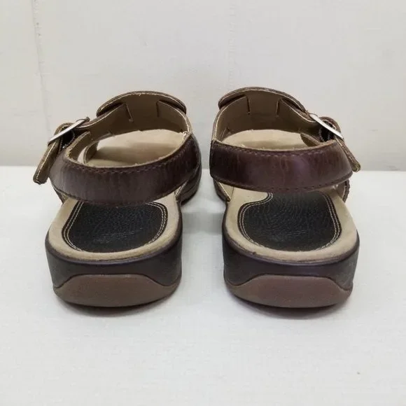 Red Wing Brown Leather Sandals 7.5M Open Toe Wedge - Picture 3 of 8